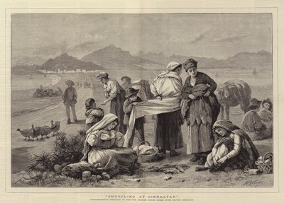 Smugling i Gibraltar, Contrabandistas forbereder sig på at passere det spanske toldhus efter at have forladt Gibraltar af Henry Woods