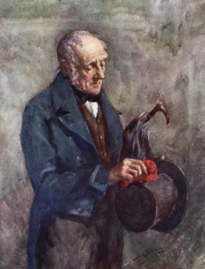 Annals of the Parish: Forberedelse til Kirken (farve litho) af Henry Wright Kerr