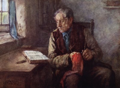 Annals of the Parish: Sabbath Morning (farve litho) af Henry Wright Kerr