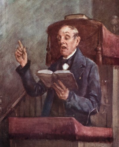 Annals of the Parish: The Precentor (farve litho) af Henry Wright Kerr