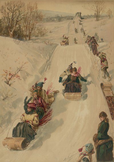 Kælkning, af L. Prang og Co., 1886 (akvatint) af Henry after Sandham