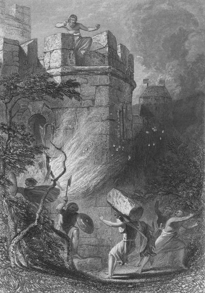 Roderic ODonnells død på Inch Castle, Donegal af Henry after Warren