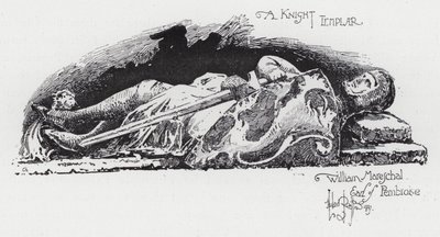 A Knight Templar, William Mareschal, Earl of Pembroke (gravering) af Herbert (after) Railton