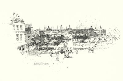 Bethlehem Hospital, London (litho) af Herbert (after) Railton