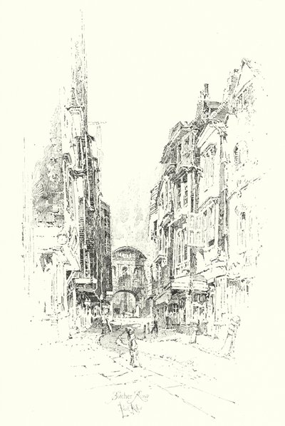 Butcher Row, London (litho) af Herbert (after) Railton