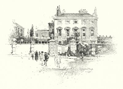 Chesterfield House, London, i 1790 (litho) af Herbert (after) Railton