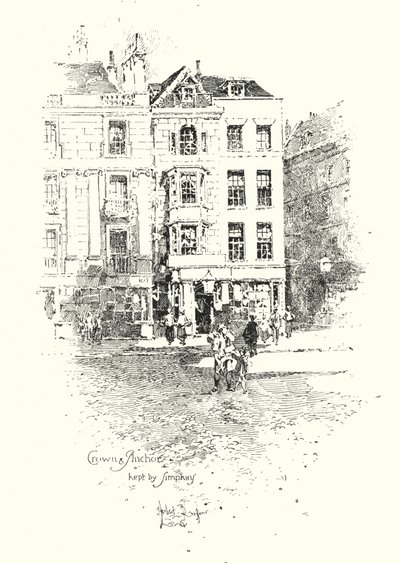 Krone og anker, holdt af Thomas Simpkin, The Strand, London (litho) af Herbert (after) Railton