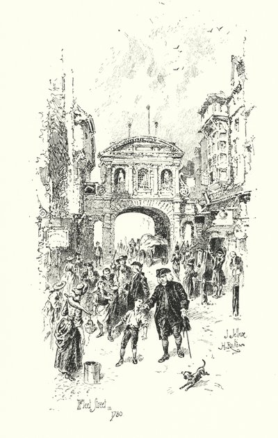 Dr. Johnson, Fleet Street, London, i 1780 (litho) af Herbert (after) Railton