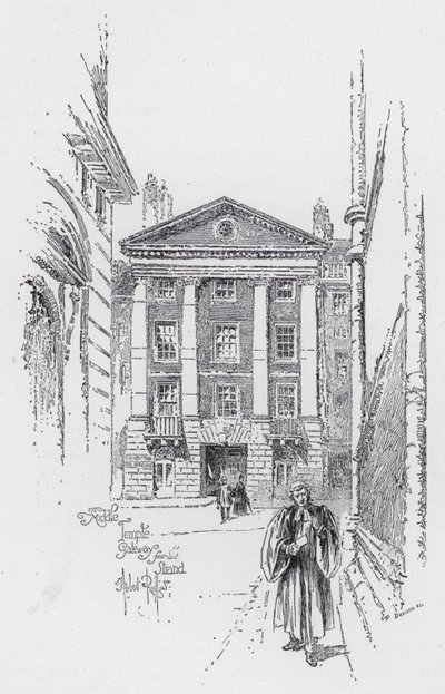 Middle Temple Gateway fra Strand (gravering) af Herbert (after) Railton