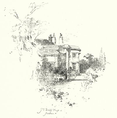 Mrs Thrale´s House, Streatham (litho) af Herbert (after) Railton