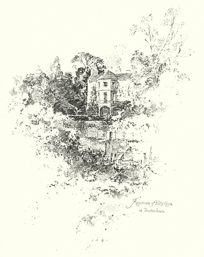 Residence for Kitty Clive, Twickenham, London (litho) af Herbert (after) Railton