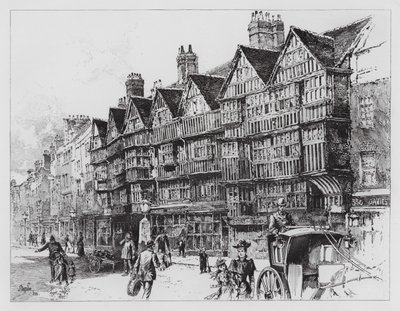 Staple Inn (gravering) af Herbert (after) Railton