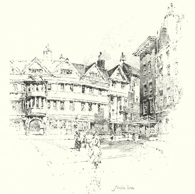 Staple Inn, London (litho) af Herbert (after) Railton