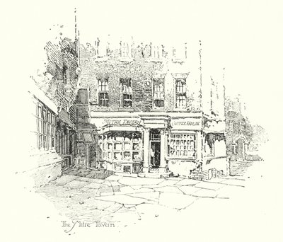 The Mitre Tavern, London (litho) af Herbert (after) Railton