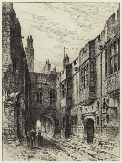 The Norman Gateway (gravering) af Herbert (after) Railton
