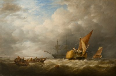 Høpramme i Themsens udmunding af Herbert Alfred Bone