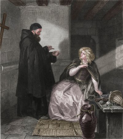 Juliet in the Cell of Friar Lawrence, 1867 af Herbert Bourne