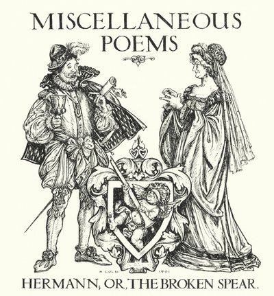 Ingoldsby Legends: Hermann, eller det knækkede spyd (litografi) af Herbert Cole