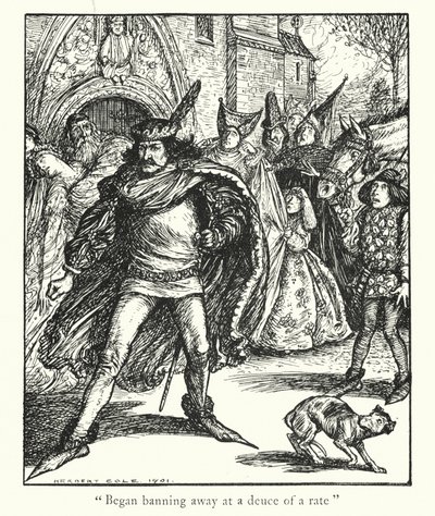 Ingoldsby Legends: Blasfemikerens advarsel (litografi) af Herbert Cole