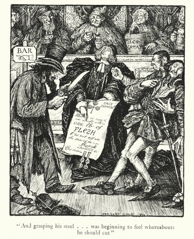 Ingoldsby Legends: Købmanden i Venedig (litografi) af Herbert Cole