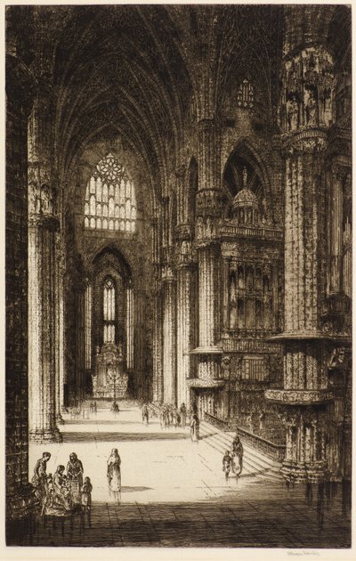 Köln katedral (ætsning) af Herbert Gordon Warlow