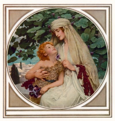 En morgen i Galilæa (farve litho) af Herbert Gustave (after) Schmalz