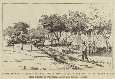 Ismailia, New Military Railroad fra landingsstadiet til jernbanestationen af Herbert Johnson