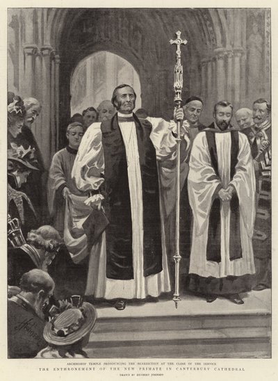 Tronsættelsen af den nye primat i Canterbury Cathedral af Herbert Johnson