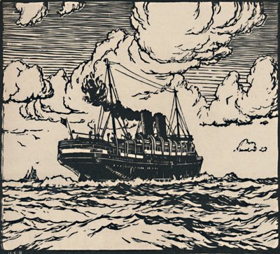 Dampskib til søs, 1919 af Herbert Kerr Rooke