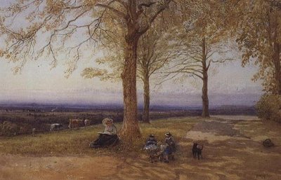 Mor og barn i landskab af Herbert Menzies Marshall