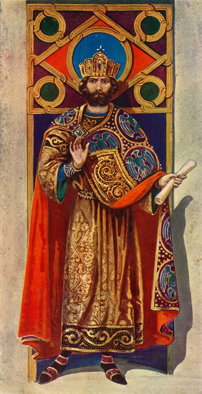 En byzantinsk kejser fra det ottende og niende århundrede, e.Kr., 1924. af Herbert Norris