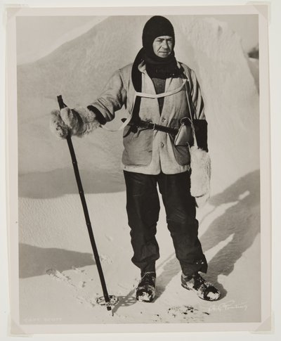 Kaptajn Scott (1868-1912) under Terra Nova-ekspeditionen (1910-13) til Sydpolen (bromidtryk) af Herbert Ponting