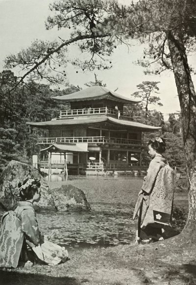 Kinkakuji Den Gyldne Pavillon, 1910. af Herbert Ponting