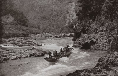 Optagelse af Katsura-gawa-flodens strømme (s/h-billede) af Herbert Ponting