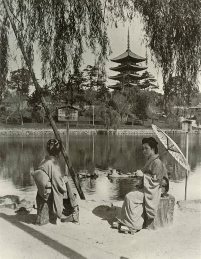 Nara-pagoden, 1910. af Herbert Ponting