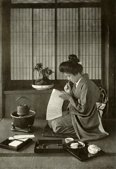 Skriver et brev, 1910. af Herbert Ponting