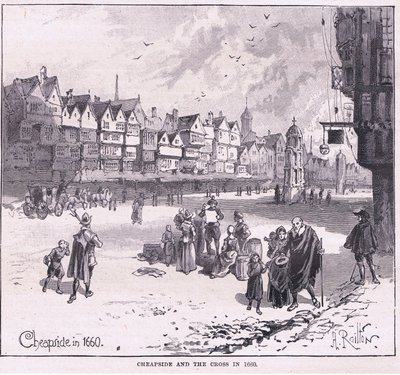 Cheapside AD 1660 af Herbert Railton