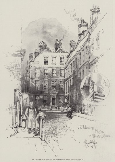 Dr. Johnsons hus, truet med ødelæggelse af Herbert Railton