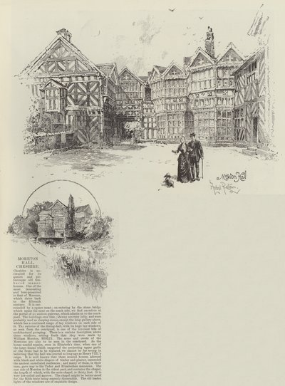 Moreton Hall i Cheshire af Herbert Railton