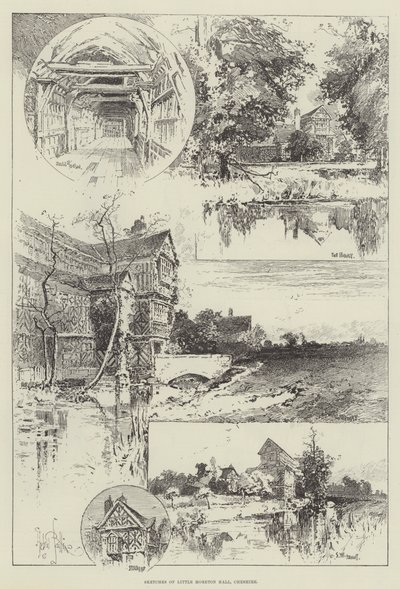 Skitser af Little Moreton Hall, Cheshire af Herbert Railton