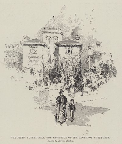 The Pines, Putney Hill, boligen for hr. Algernon Swinburne af Herbert Railton