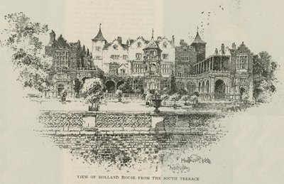 Udsigt over Holland House fra sydterrassen af Herbert Railton