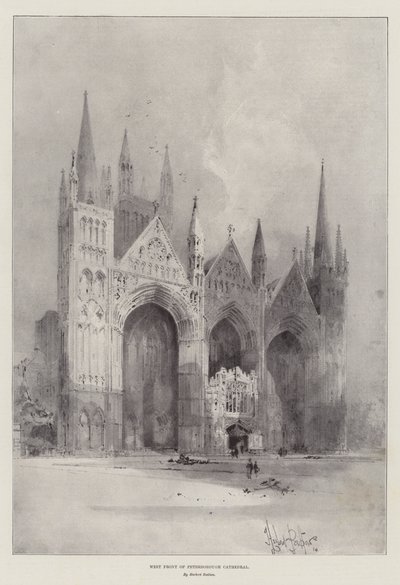 Vestfronten af Peterborough Cathedral af Herbert Railton