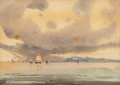 De Euganeiske Høje set fra lagunen - lavvande af Hercules Brabazon Brabazon