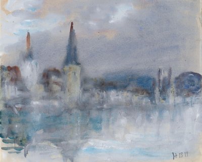 Kapelbroen og katedralen i Luzern, Schweiz, på en regnvejrsdag af Hercules Brabazon Brabazon