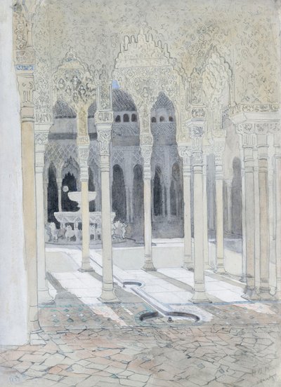 Løvegården, Alhambra, Granada, Spanien af Hercules Brabazon Brabazon