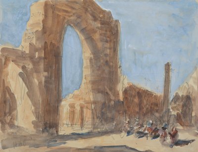 Quwwat-ul-Islam-moskéen og jernsøjlen i Delhi, Qutb Minar-komplekset af Hercules Brabazon Brabazon