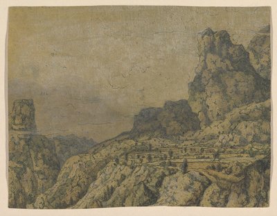 Bjergdal med et plateau, ca. 1625-30. af Hercules Seger