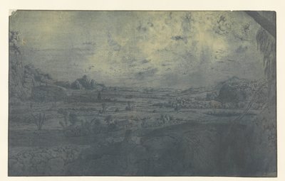 Bjergdal med indhegnede marker af Hercules Segers