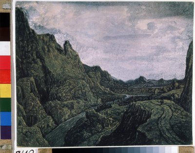 Klippedal med vej. Tegning af Hercules Pietersz Seghers (eller Segers af Hercules Seghers